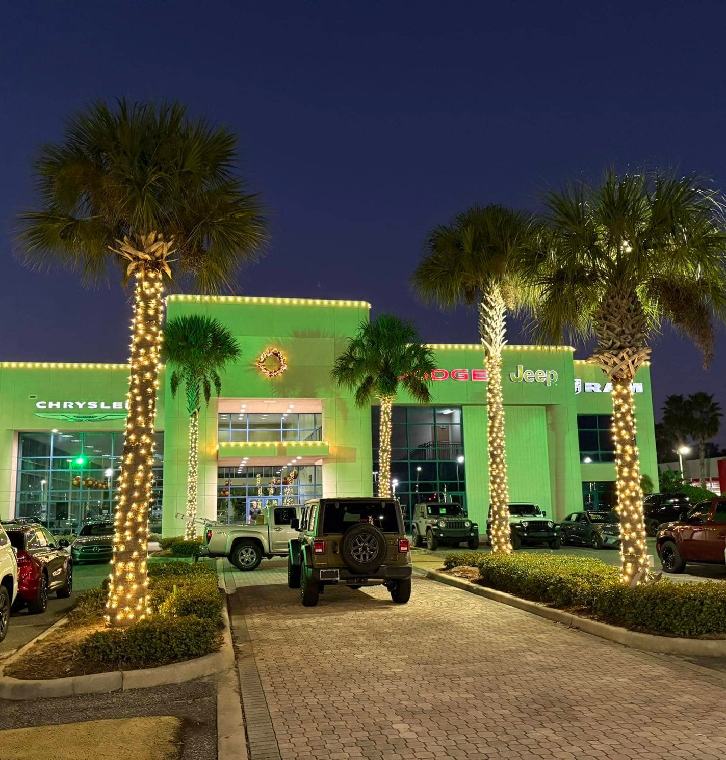 Commercial outdoor lighting setup