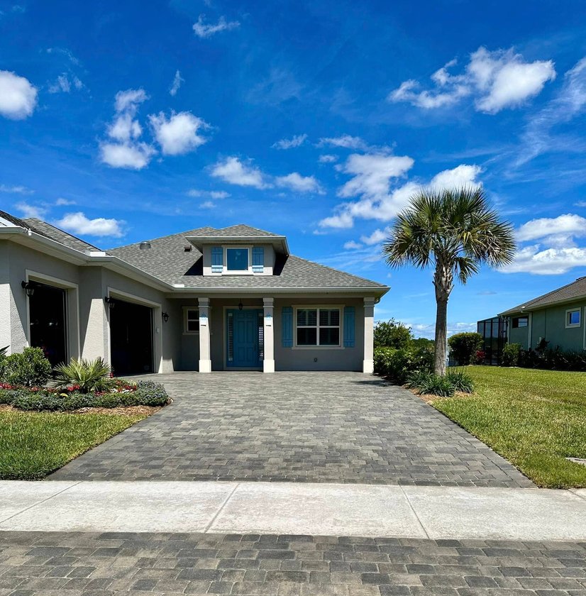 Modern exterior lighting on residential home